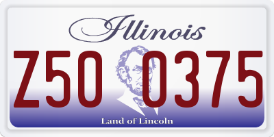 IL license plate Z500375
