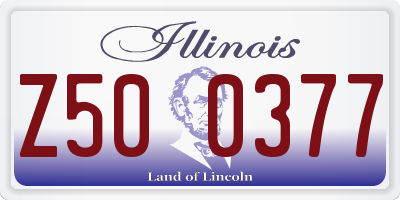 IL license plate Z500377