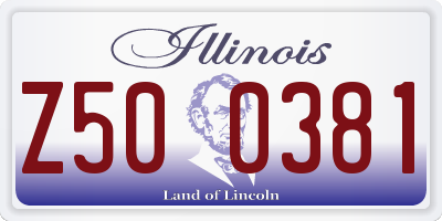 IL license plate Z500381