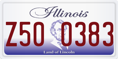 IL license plate Z500383