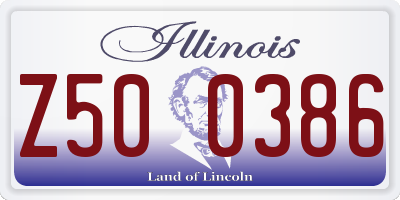 IL license plate Z500386