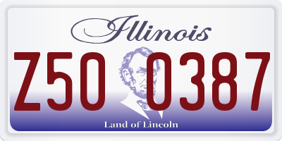 IL license plate Z500387