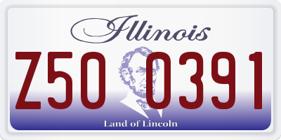 IL license plate Z500391