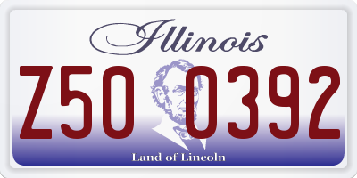 IL license plate Z500392
