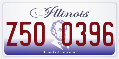 IL license plate Z500396