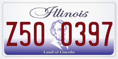 IL license plate Z500397