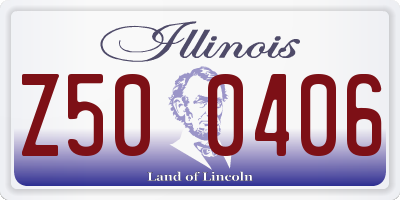 IL license plate Z500406