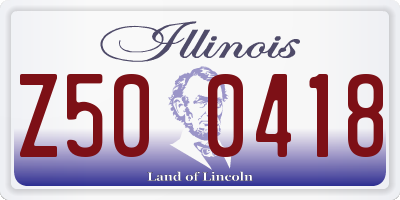 IL license plate Z500418