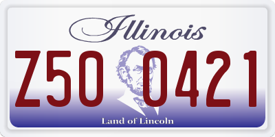 IL license plate Z500421