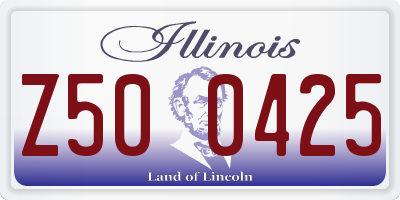 IL license plate Z500425