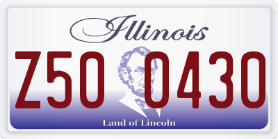 IL license plate Z500430