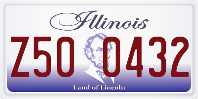 IL license plate Z500432