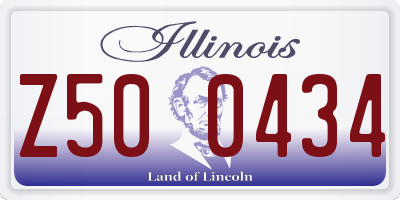 IL license plate Z500434