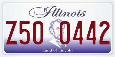 IL license plate Z500442