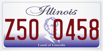 IL license plate Z500458
