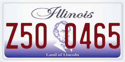 IL license plate Z500465