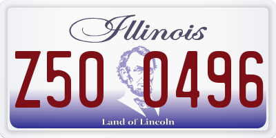 IL license plate Z500496