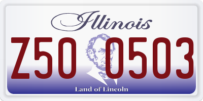 IL license plate Z500503