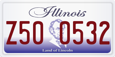 IL license plate Z500532