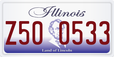 IL license plate Z500533