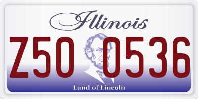 IL license plate Z500536