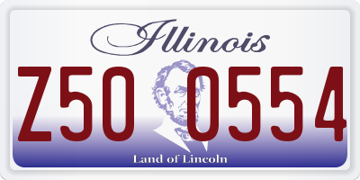 IL license plate Z500554