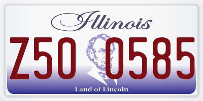 IL license plate Z500585