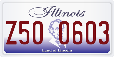 IL license plate Z500603