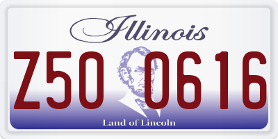 IL license plate Z500616