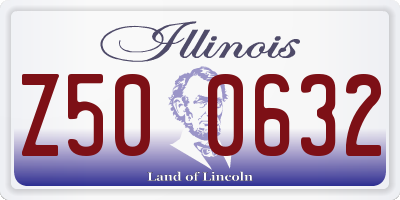 IL license plate Z500632