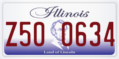 IL license plate Z500634