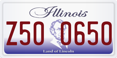 IL license plate Z500650