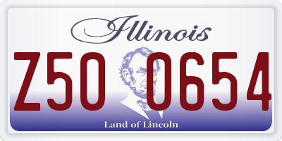 IL license plate Z500654