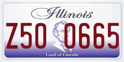 IL license plate Z500665