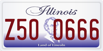 IL license plate Z500666