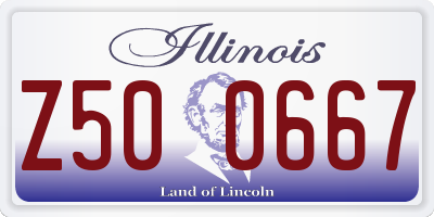 IL license plate Z500667