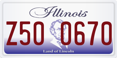 IL license plate Z500670