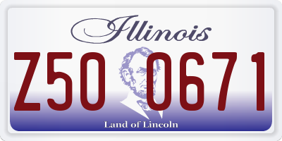 IL license plate Z500671