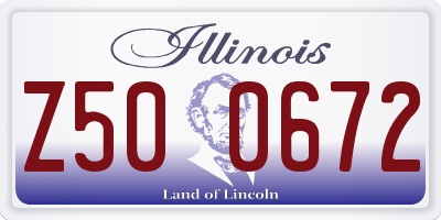 IL license plate Z500672