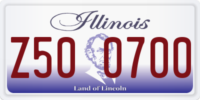 IL license plate Z500700