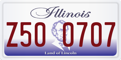 IL license plate Z500707