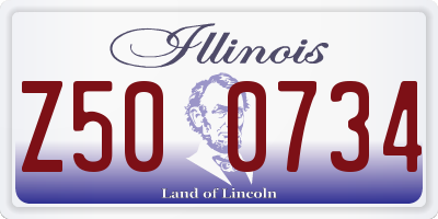 IL license plate Z500734