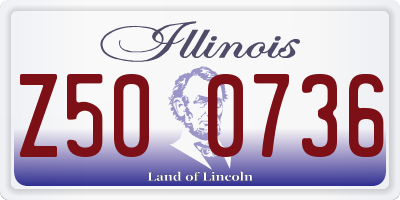 IL license plate Z500736