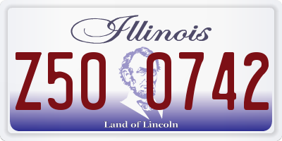 IL license plate Z500742