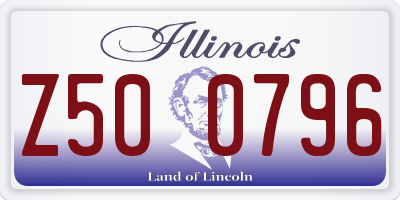 IL license plate Z500796