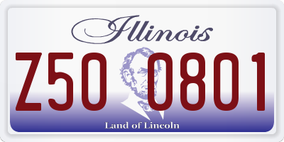 IL license plate Z500801