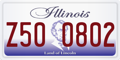 IL license plate Z500802