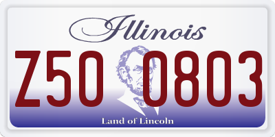 IL license plate Z500803