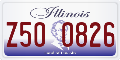 IL license plate Z500826
