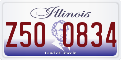 IL license plate Z500834